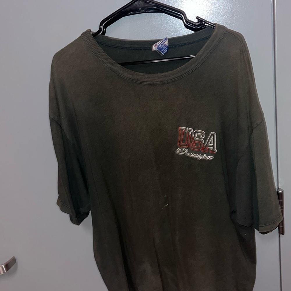 Embroidered dark green champion USA tee